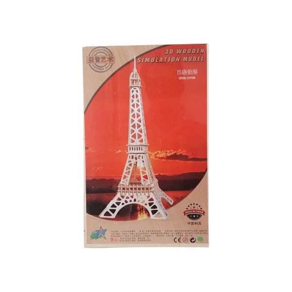 Puzzle lemn 3D - Turnul Eiffel, 3 foi, Colorarte, PJ-S110