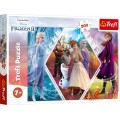 Puzzle carton 200 piese Trefl Frozen - sisters in the wood, 13249, 7+ ani