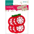 Accesorii creatie - glob de Craciun fetru, autoadeziv, set 6 buc, Craft with Fun, 383959