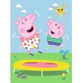 Puzzle carton 20 piese Trefl Peppa Pig - Trambulina, 21125, 3+ ani