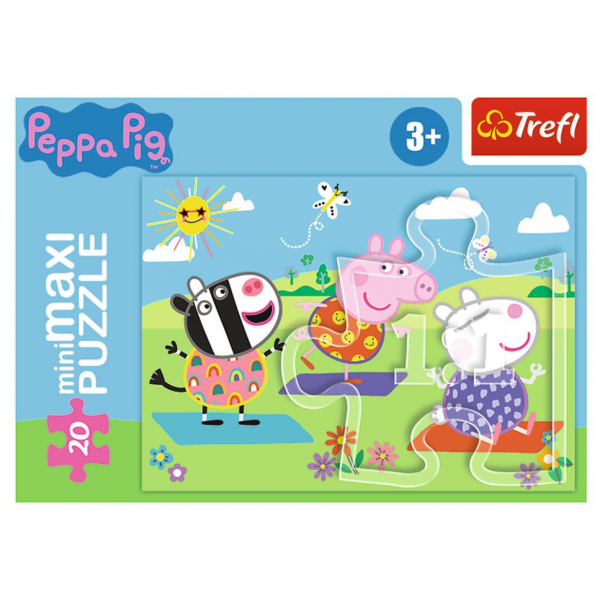 Puzzle carton 20 piese Trefl Peppa Pig - Yoga, 21124, 3+ ani