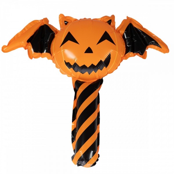 Balon figurina dovleac cu maner PartyTime Halloween, 54x42cm