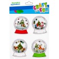 Forme decorative - hartie gumata autoadeziva - glob de Craciun, diverse culori, set 4 buc, Craft with Fun, 501364