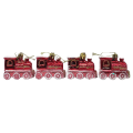 Globuri brad Craciun CNX 9270-8, locomotiva, PVC, rosu, set 4 buc