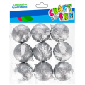 Globuri brad Craciun Craft with Fun 521635, argintiu, 5cm, set 9 buc