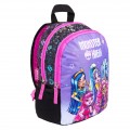 Ghiozdan St.Majewski Monster High, 30cm, gradinita, 2 compartimente, negru cu mov, D6 / 661396