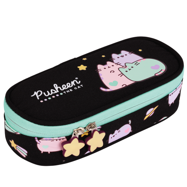 Penar neechipat St. Majewski Pusheen, 1 fermoar, 1 extensie, negru cu verde pastel, PC01 / 663253