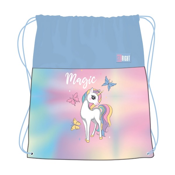 Rucsac cu snur pentru copii St.Majewski St.Right Magic Unicorn, roz cu bleu, 664069