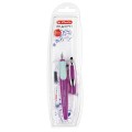 Stilou Herlitz my.pen, penita iridium, alimentare rezerve, grip cauciucat, corp plastic violet, blister (+1 rezerva)