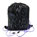 Rucsac cu snur pentru copii Starpak Unicorn Holo 527157, negru cu mov, 38.5x33cm