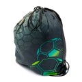 Rucsac cu snur pentru copii Starpak Football 506126, negru cu verde, 38.5x33cm