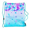 Rucsac cu snur pentru copii Starpak Mermaid 527156, roz cu turcoaz, 38.5x33cm