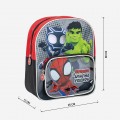 Ghiozdan gradinita Cerda Spidey si prietenii, 30cm, 1 compartiment, 1 buzunar, rosu cu negru