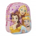 Ghiozdan gradinita Cerda Disney Princess 3D, 31cm, 1 compartiment, roz