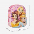 Ghiozdan gradinita Cerda Disney Princess 3D, 31cm, 1 compartiment, roz