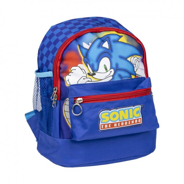 Ghiozdan gradinita Cerda Sonic The Hedgehog, 27cm, 1 compartiment, 1 buzunar, albastru