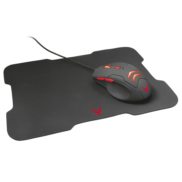 Mouse optic si mousepad Omega Varr Gaming VSETMPX4 44856, 3200 dpi, USB, iluminare RGB, 6 butoane, negru