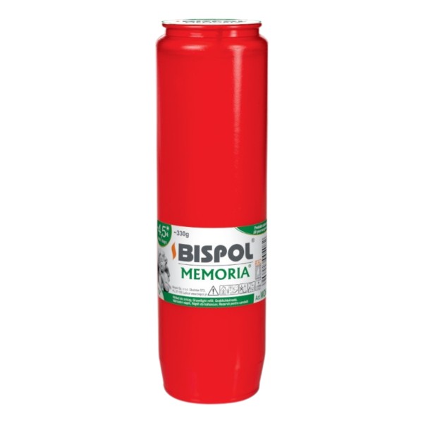 Rezerva ulei candela Bispol, rosu, 330g, timp ardere 100h, WO 6c R