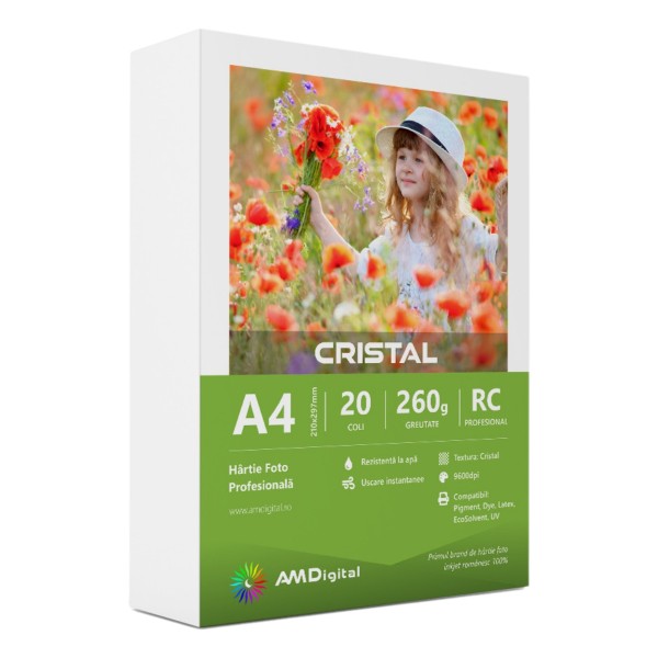 Hartie foto AMDigital cristal, A4, 260g/mp, top 20 coli