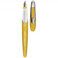 Stilou Herlitz My Pen 50041251, varf M, alimentare rezerve, corp plastic galben mustar / alb, grip cauciucat