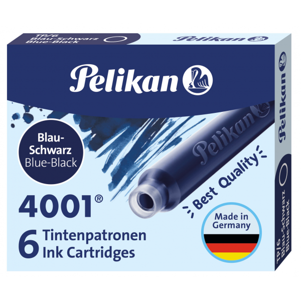 Patroane cerneala scurte (rezerve) Pelikan 4001 301184, cerneala albastru inchis, set 6 buc