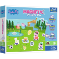 Set Puzzle magnetic 9 piese + 12 cartoane + magneti Trefl Primo - Peppa Pig - Peppa Pig se distreaza, 516179, 3+ ani