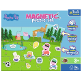 Set Puzzle magnetic 9 piese + 12 cartoane + magneti Trefl Primo - Peppa Pig - Peppa Pig se distreaza, 516179, 3+ ani