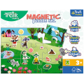 Set Puzzle magnetic 9 piese + 12 cartoane + magneti Trefl Primo - Familia Treflik, 516189, 3+ ani