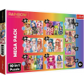 Puzzle carton 10in1 4x20, 3x35, 3x48 piese Trefl Mega Pack - Colectia Papusi Rainbow - Papusile fashion, 517419, 4+ ani