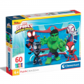 Puzzle carton 60 piese Clementoni Supercolor - Spidey - Spidey si prietenii lui extraordinari, 538442, 4+ ani