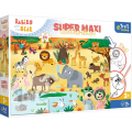 Puzzle carton 24 piese Trefl Primo - Babies and the Bear - Super Maxi - In Safari, 515774, 3+ ani