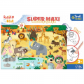 Puzzle carton 24 piese Trefl Primo - Babies and the Bear - Super Maxi - In Safari, 515774, 3+ ani