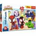 Puzzle carton 24 piese Trefl Maxi - Spidey - Spidey si prietenii lui extraordinari, 495656, 3+ ani