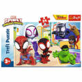 Puzzle carton 24 piese Trefl Maxi - Spidey - Spidey si prietenii lui extraordinari, 495656, 3+ ani