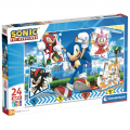 Puzzle carton 24 piese Clementoni Supercolor - Sonic - Maxi Sonic, 538437, 3+ ani