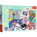 Puzzle carton 100 piese Trefl Stitch - Amintirile lui Stitch, 539311, 5+ ani