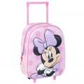 Ghiozdan gradinita Cerda Minnie 3D, 37cm, 1 compartiment, tip troller, roz, 37030