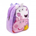 Ghiozdan gradinita mini Cerda Peppa Pig, 22cm, 1 compartiment, material catifelat, roz, 24785