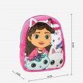 Ghiozdan gradinita mini Cerda Gabby's Dollhouse, 22cm, 1 compartiment, material catifelat, roz, 36898