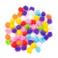 Accesorii creatie - Pom Pom textil cu sclipici, diverse culori, 20mm, set 28 buc, Colorarte