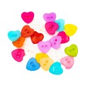 Accesorii creatie - nasturi inimi plastic, diverse culori, 15mm, set 24 buc, Colorarte