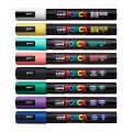 Set 8x Marker UNI Posca PC-5M, varf rotund, 1.8-2.5mm, cutie carton + saculet textil