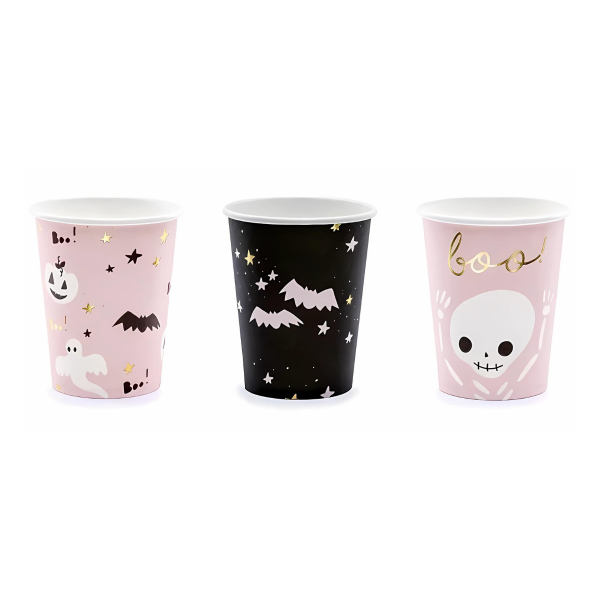 Pahare print halloween, 220ml, hartie, PartyTime Halloween, set 6 buc