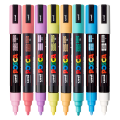 Marker UNI Posca PC-5M, varf rotund, 1.8-2.5mm, set  8 culori pastel