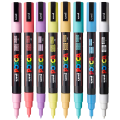 Marker UNI Posca PC-3M, varf rotund, 0.9-1.3mm, set  8 culori pastel