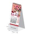 Calendar de birou Unicart mini Flori, 7.5x15cm + 3cm pentru personalizare, cu spira