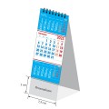 Calendar triptic de birou Unicart mini, 7.5x15cm + 3cm pentru personalizare, cu spira