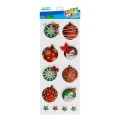 Sticker globulete si stelute Craciun 4x4cm, Craft with Fun, 521658, set 12 buc