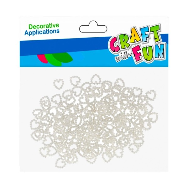 Accesorii creatie inimioare perlate, Craft with Fun, 501296, 20g